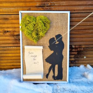 Tablou îndrăgostiți, personalizabil cu mesaj