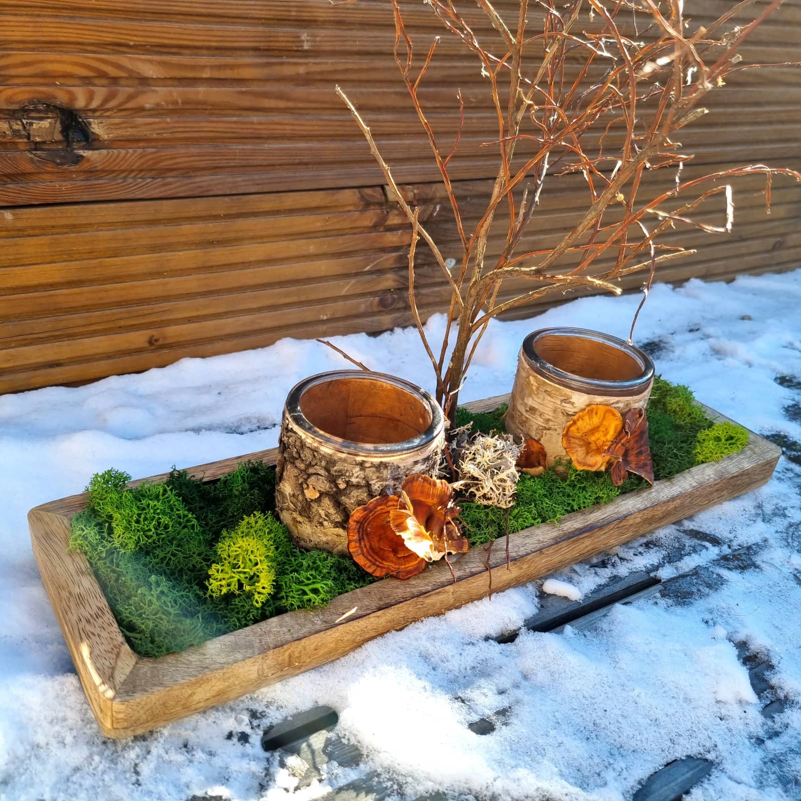 Decorațiune candele și licheni