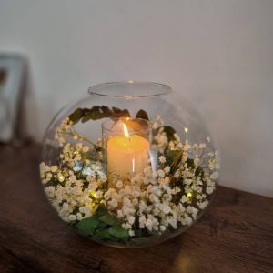 Bol decorativ Elegant cu Lumânare