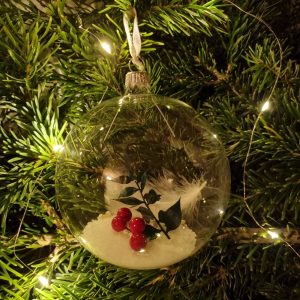 Glob de sticlă rotund mare SNOW, personalizabil cu nume și cutie decorată inclusă