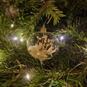 Glob de sticlă, formă ceapă, personalizabil cu nume si cutie decorată inclusă