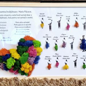 Tablou personalizabil „Doamna învățătoare” inimă licheni